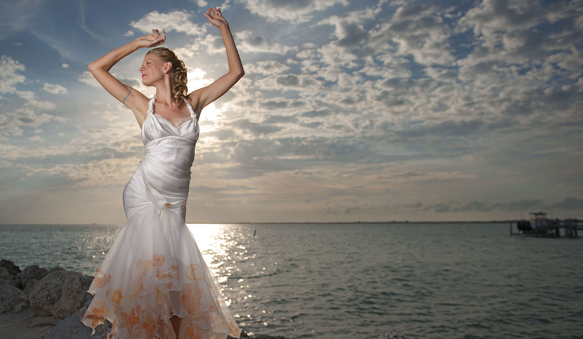 Non Traditional Beach Wedding Dress For Older Bride
